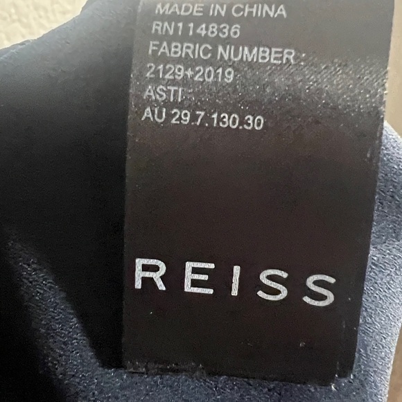 Reiss Asti navy blue pleat detailed bodice sleeveless dress women’s Side 2 - Picture 15 of 15